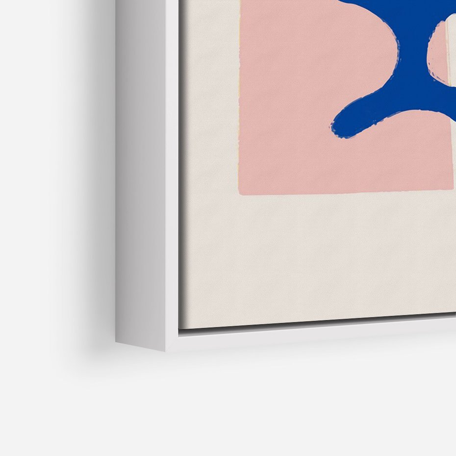 Obraz w ramie 50x70 - Migotliwe Nastroje - abstrakcyjna niebieska forma, dziwne kształty - rama biała