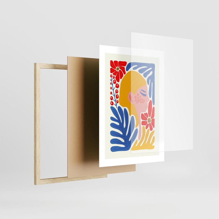 Plakat w ramie 30x40 - Kolorowe Rytmy - kobieca sztuka, abstrakcja - rama drewno