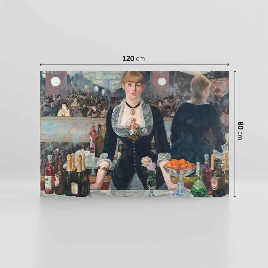 Obraz na płótnie 120x80 - "Bar w Folies-Bergère" (1882) Edouard Manet - Reprodukcja - reprodukcja, obraz na płótnie