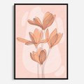 Obraz w ramie 70x100 - Przenikające Kształty - minimalistyczny plakat, pudrowe kwiaty - rama czarna