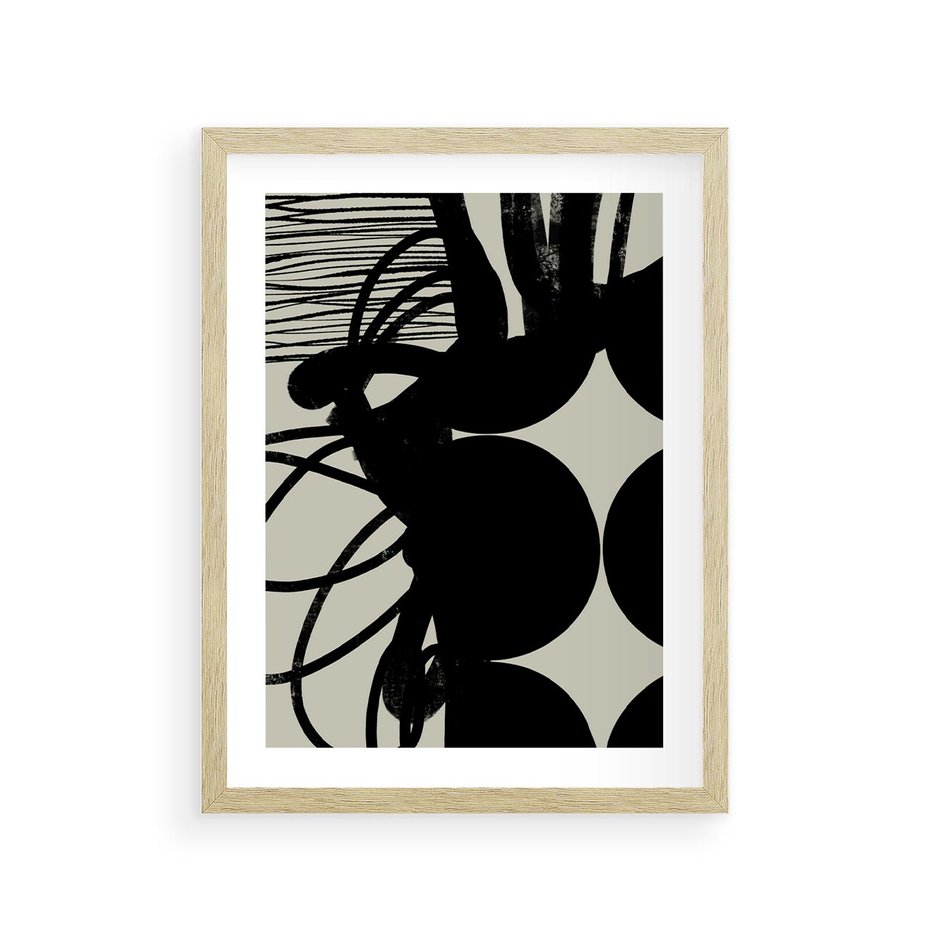 Plakat w ramie 30x40 - Modernistyczne Refleksje - abstrakcja, mroczny klimat - rama drewno