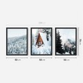 Zestaw obrazy w ramie 50x70 galeria - Zima, górski, domek, śnieg - rama czarna