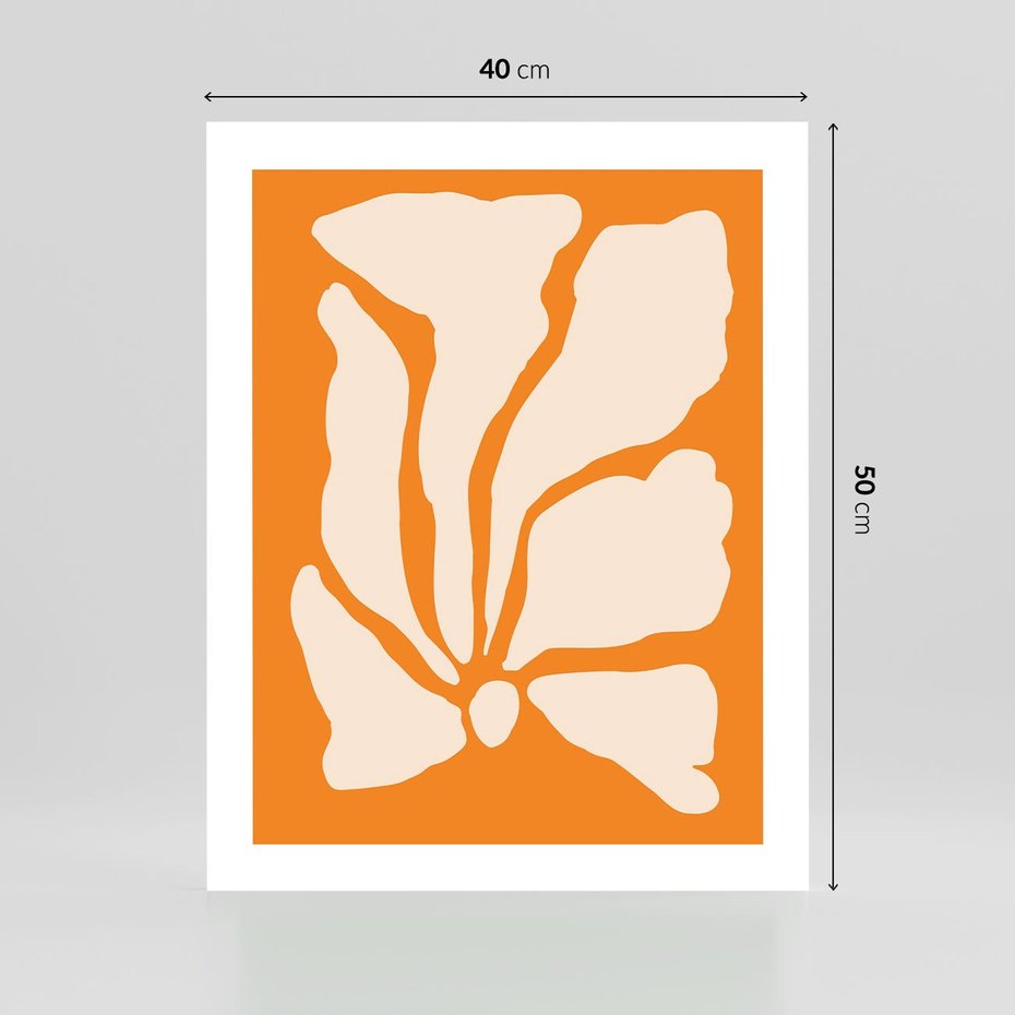 Plakat bez ramy 40x50 - Wibracje Barw - abstrakcyjny boho plakat, pomarańczowe tło