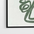 Obraz w ramie 70x100 - Migotliwe Widzenia Zieleni - zielona abstrakcja, zgaszona zieleń - rama czarna