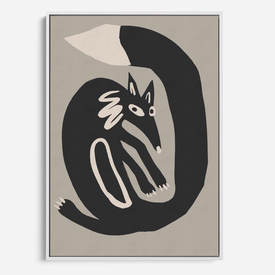 Obraz w ramie 80x120 - Migotliwe Echa Skandynawii - skandynawska sztuka, lis - rama biała