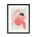 Plakat w ramie 50x70 - Dźwięk ciszy na płótnie - para zakochanych, graficzny obraz - rama czarna