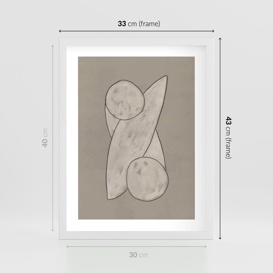 Plakat w ramie 30x40 - Zaklęte Anomalie - nowoczesna geometryczna sztuka, loftowe wnętrze - rama biała