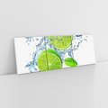 Obraz na płótnie 150x50 - Świeżość limonek w wodzie - limonki, woda