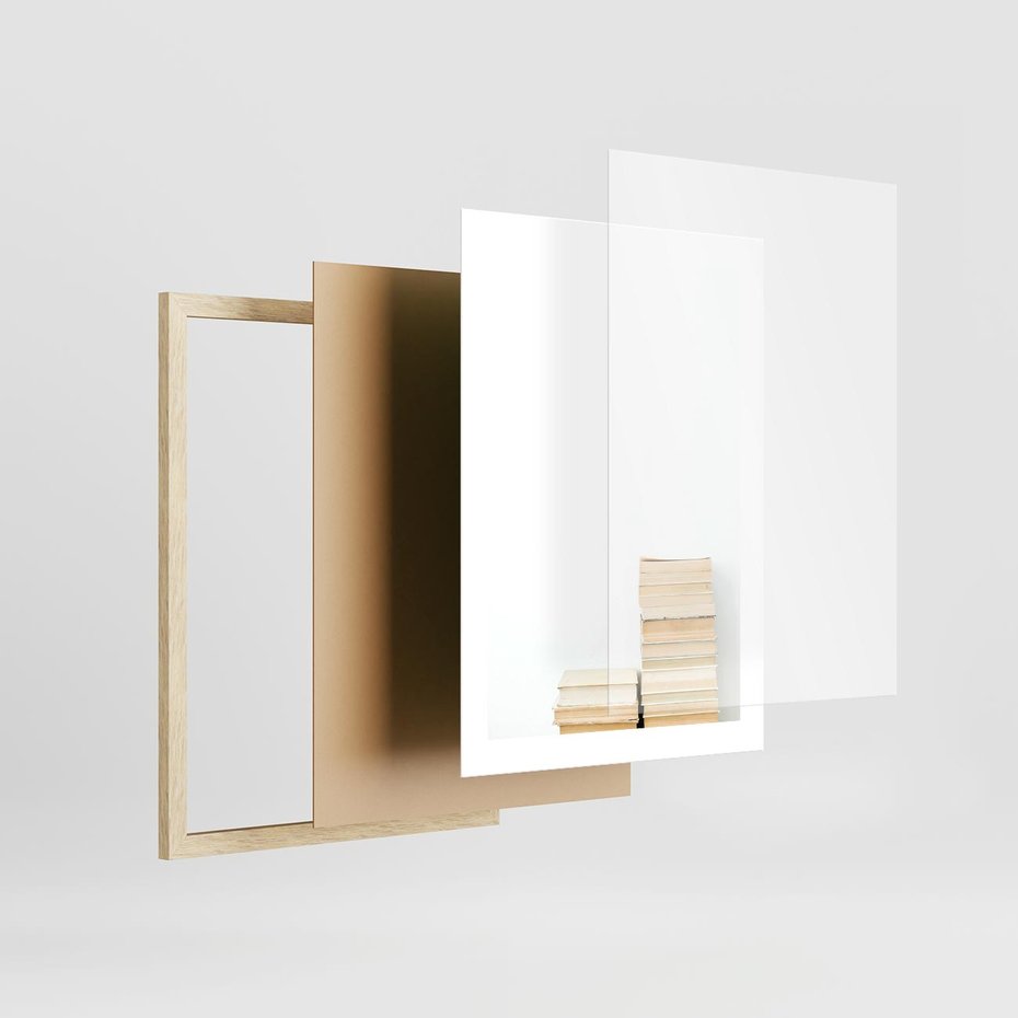 Plakat w ramie 30x40 - Estetyka Literatury - stos książek, minimalistyczna kompozycja - rama drewno