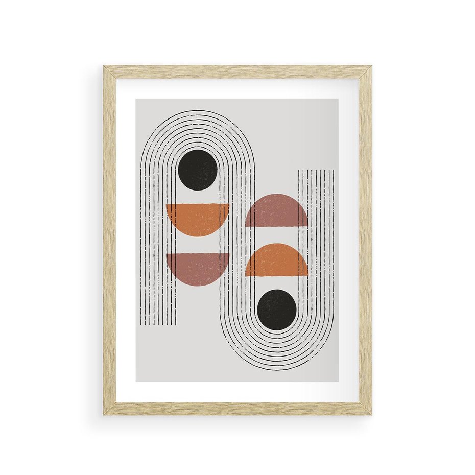 Plakat w ramie 30x40 - Nowoczesna Abstrakcja - geometria, grafika - rama drewno