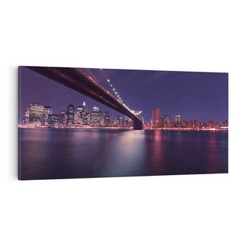 Obraz na płótnie 140x70 - Most w Nowym Jorku nocą - most, Nowy Jork