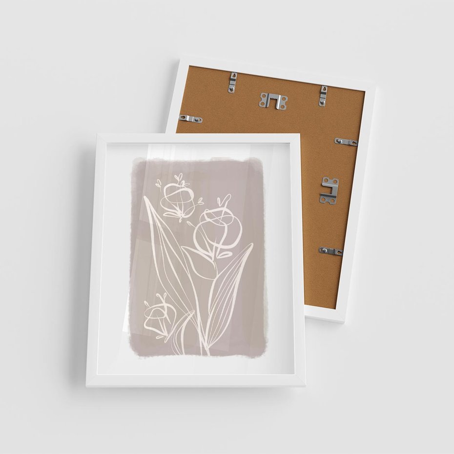 Plakat w ramie 40x50 - Pastelowe Nastroje - nowoczesny subtelny plakat, beżowy - rama biała