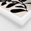 Plakat w ramie 30x40 - Wibracje Akwarelowych Ścieżek - abstrakcyjny minimalistyczna kwiat, czarno biały plakat - rama biała