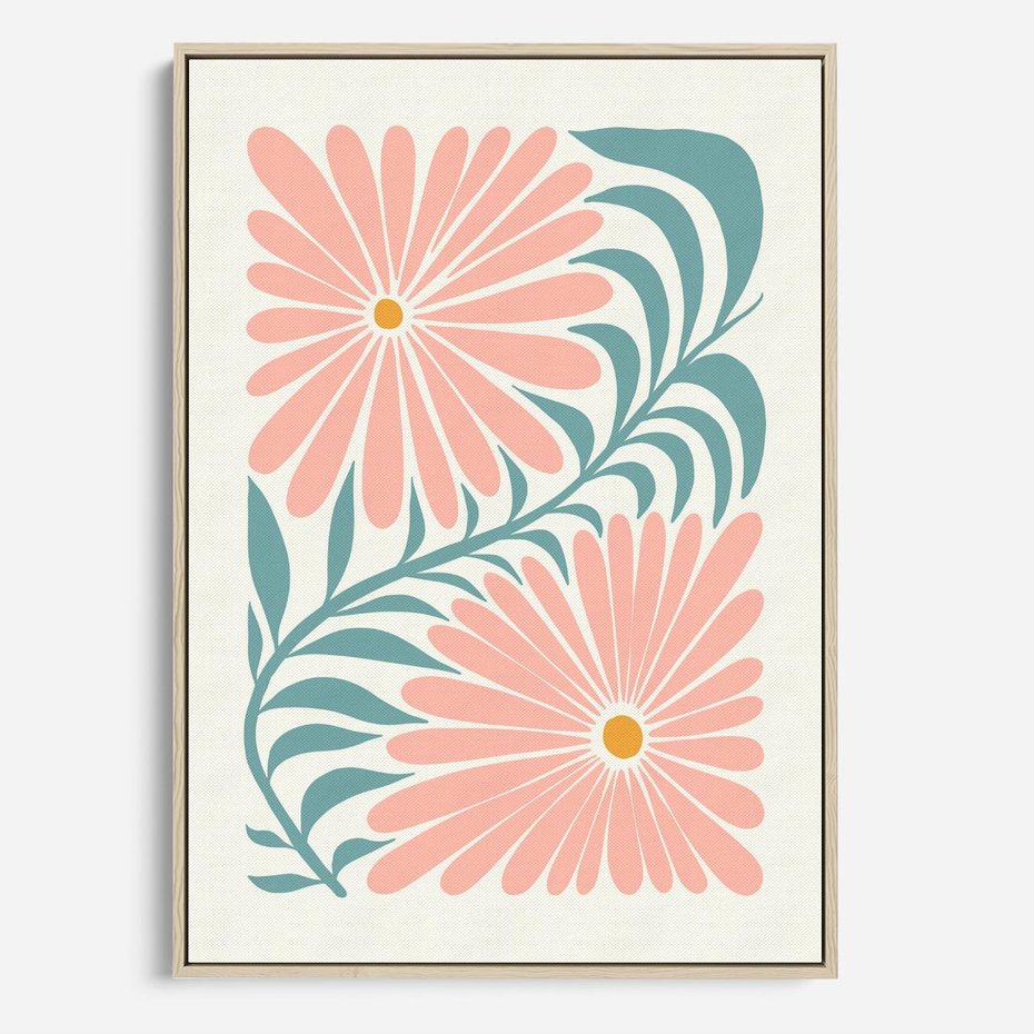 Obraz w ramie 50x70 - Kształtując Marzenia - kwiaty, sztuka nowoczesna - rama drewno