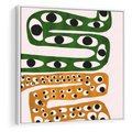 Obraz w ramie 80x80 - Mroczne Wypaczenia - abstrakcyjny obraz, dziwne kształty - rama biała
