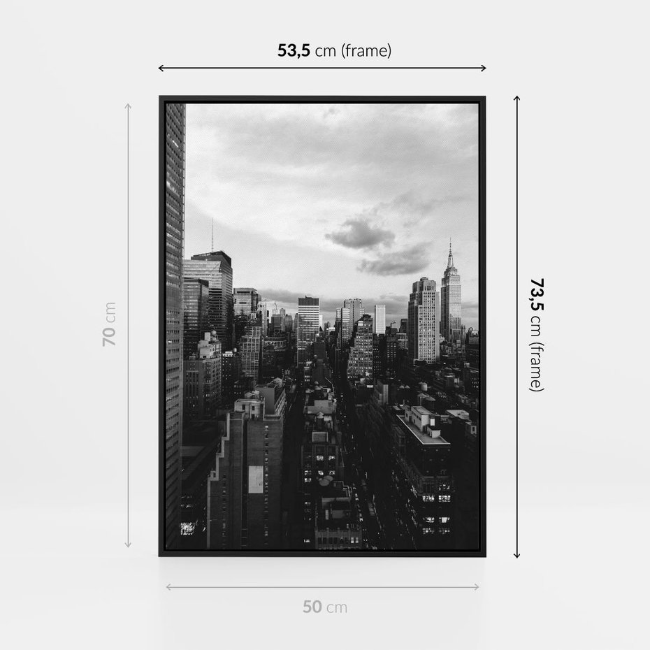 Obraz w ramie 50x70 - Wibracje Miejskiego Życia - miasto, wieżowce - rama czarna