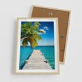 Plakat w ramie 50x70 - Hawajskie Palmy - palma, morze - rama drewno
