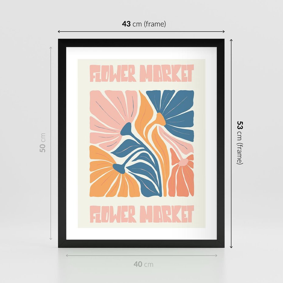 Plakat w ramie 40x50 - Spójny Dysonans - pastelowe kolory, typografia - rama czarna