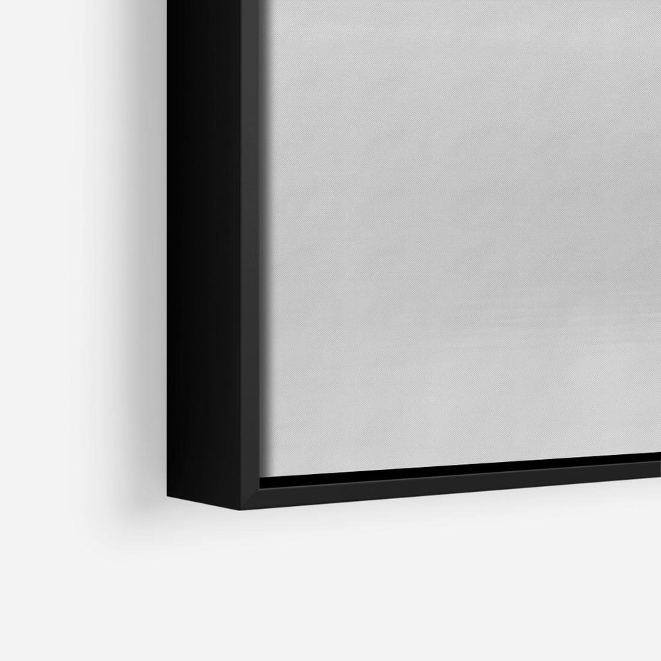 Obraz w ramie 100x70 - Mglisty Brzeg Jeziora - czarno białe zdjęcie, zamglone jezioro - rama czarna