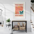 Plakat bez ramy 30x40 - Retro Radość - typografia, wesołe kwiaty