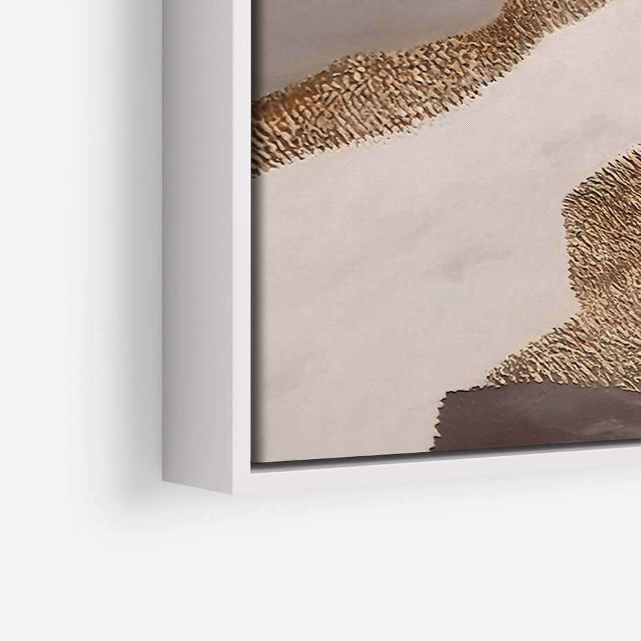 Obraz w ramie 70x100 - Płynne Fale - abstrakcja, neutralne kolory - rama biała