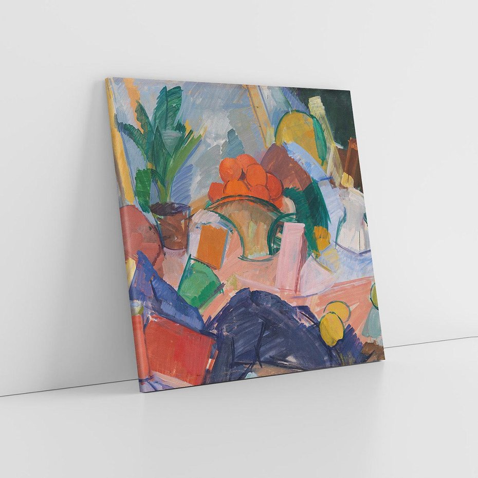 Obraz na płótnie 70x70 - "Martwa natura z pomarańczami w koszyku" Edvard Weie - Reprodukcja - reprodukcja, obraz na płótnie