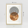 Plakat w ramie 30x40 - Taniec Okręgów - boho obraz, geometria - rama drewno