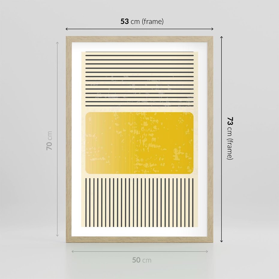 Plakat w ramie 50x70 - Geometryczna Harmonia - geometria, nowoczesny plakat - rama drewno
