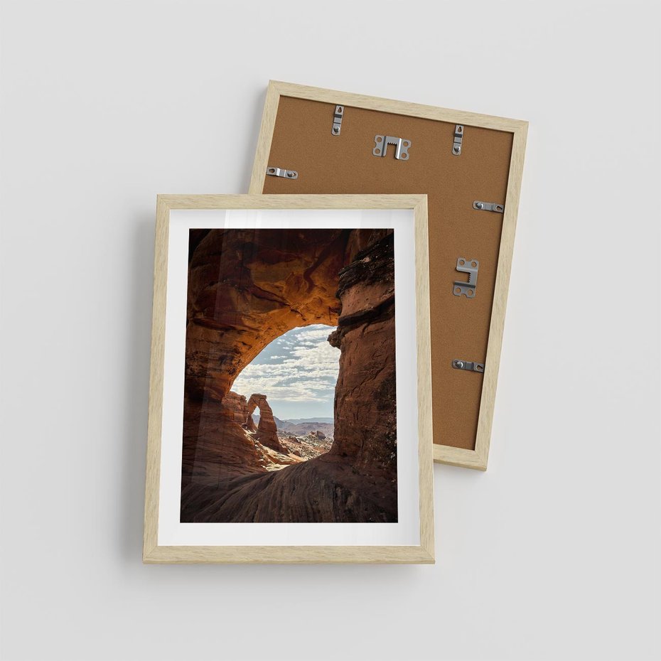 Plakat w ramie 30x40 - Magia pustynnego kanionu - pustynia, kanion - rama drewno