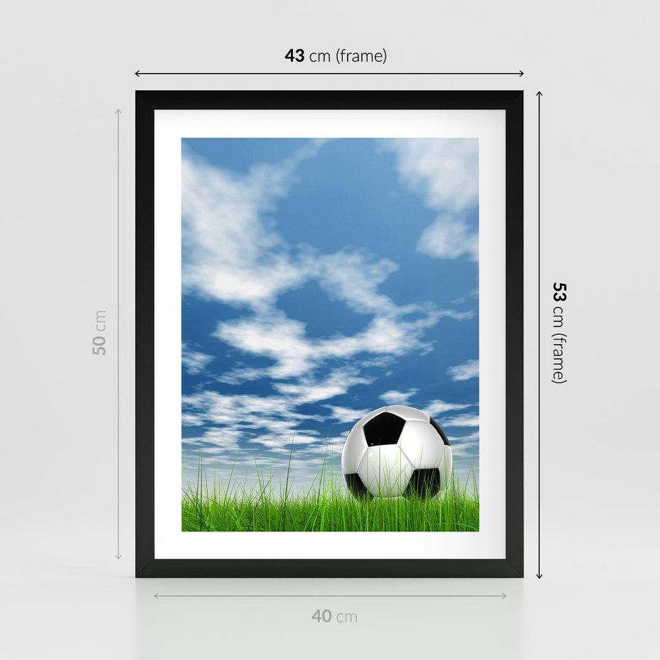 Plakat w ramie 40x50 - Piłkarska Pasja - piłka, nożna - rama czarna