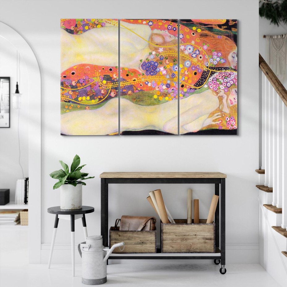 Obraz na płótnie 120x80 - "Water Serpents II" (1907) Gustav Klimt - Reprodukcja - reprodukcja, obraz na płótnie