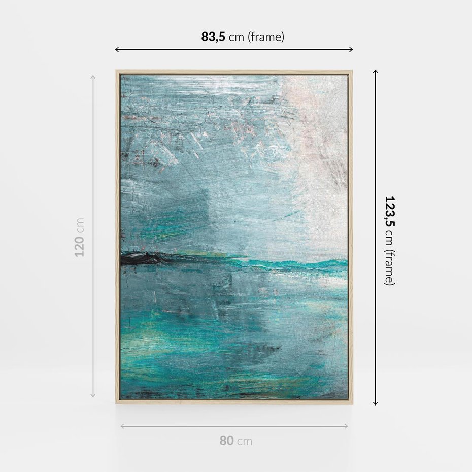 Obraz w ramie 80x120 - Odbicie utraconych barw - abstrakcja, niepokój - rama drewno