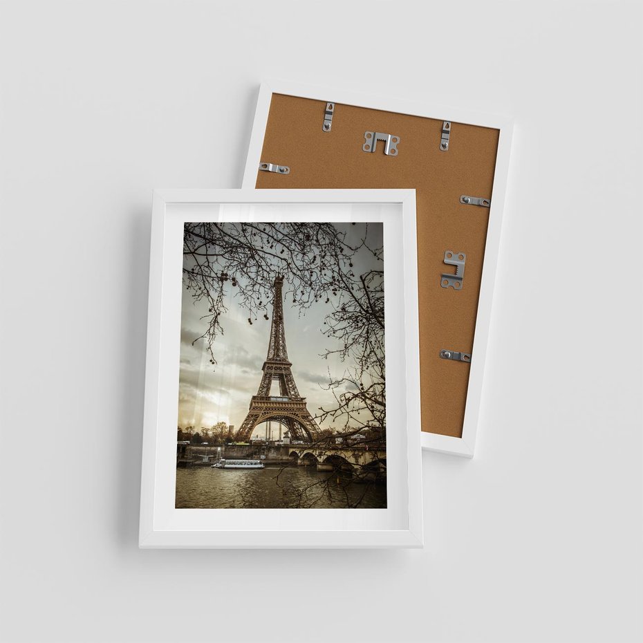 Plakat w ramie 30x40 - Uroczystość w Paryżu - Paryż, wieża - rama biała