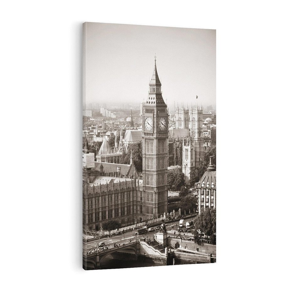 Obraz na płótnie 80x120 - Magiczna esencja Londynu: Big Ben i miasto - Big Ben, Londyn