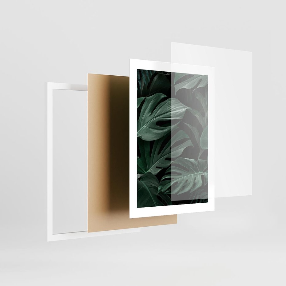 Plakat w ramie 30x40 - Zielone Liście Monstery w Dżungli - zielone liście monstery, dżungla - rama biała