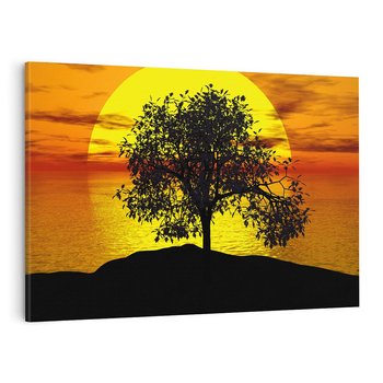 Obraz na płótnie 100x70 - Drzewo - Zachód słońca - drzewo, zachód słońca
