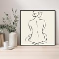 Obraz w ramie 50x50 - Migotliwa Symfonia - kobieta akt, minimalizm - rama czarna