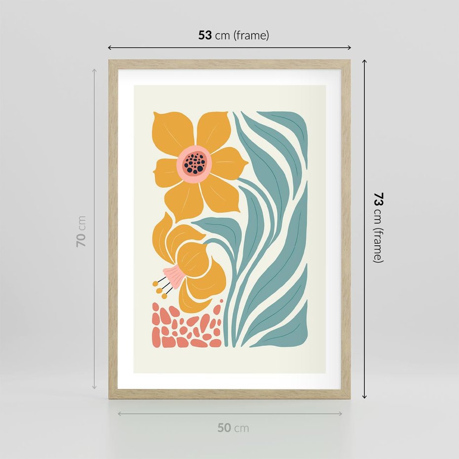 Plakat w ramie 50x70 - Pastelowa Piękność - nowoczesna sztuka, plakat - rama drewno