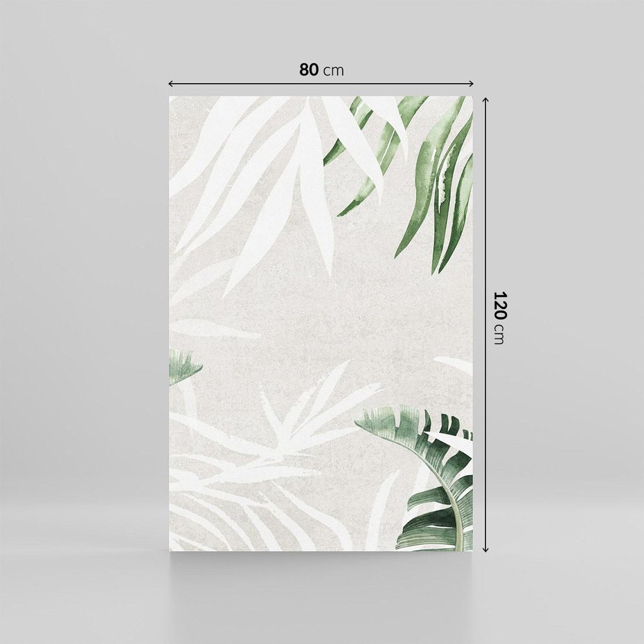 Obraz na płótnie 80x120 - Zielony Raj - monstera, palmy