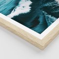 Plakat w ramie 30x40 - Wibracje Oceanu - turkusowy ocean, fale - rama drewno