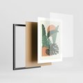 Plakat w ramie 30x40 - Abstrakcyjne Tropiki - liście, rośliny tropikalne w graficznym stylu - rama czarna