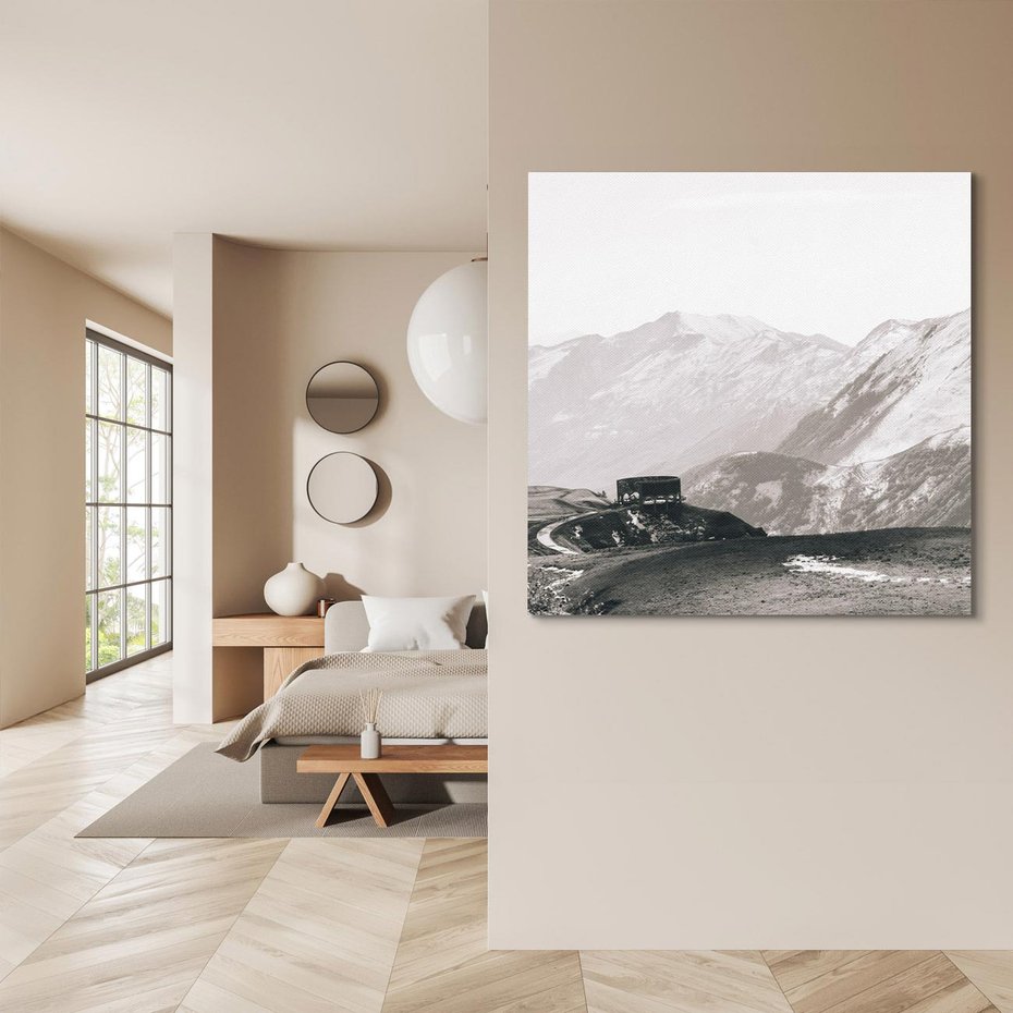 Obraz na płótnie 60x60 - Wzgórza w Bieli - górski krajobraz, punkt widokowy