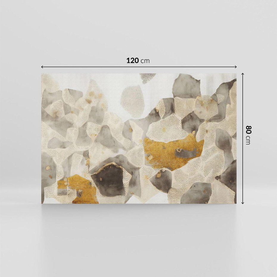 Obraz na płótnie 120x80 - Nowoczesne Złoto i Szarość - plamy, złoto