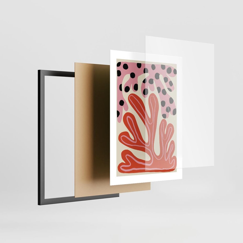 Plakat w ramie 30x40 - Księga Pastelowych Impulsów - abstrakcyjny obraz, plakat - rama czarna