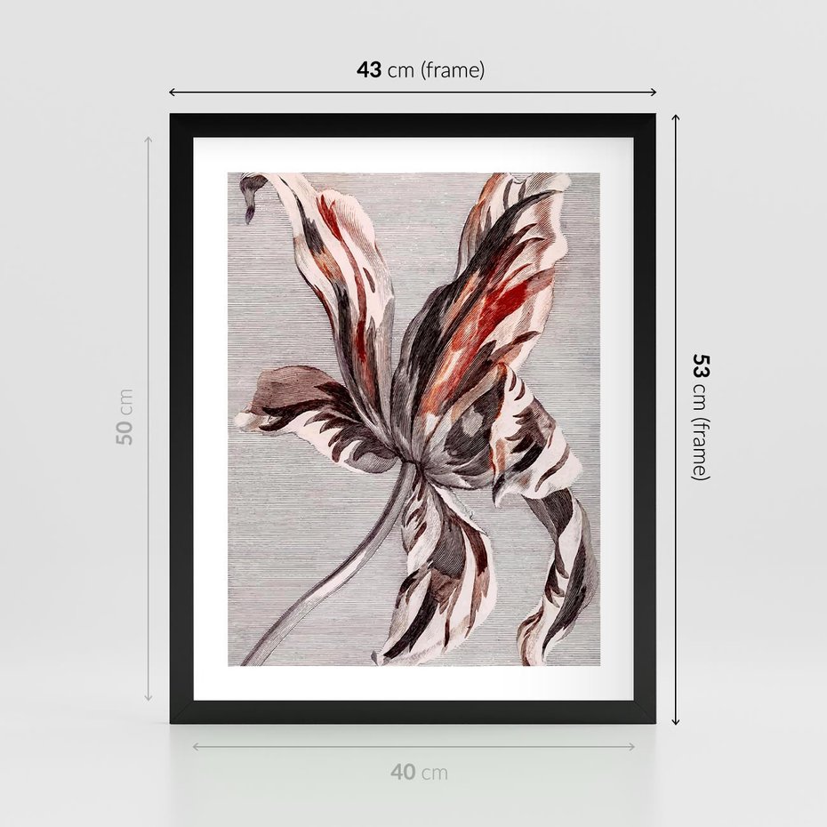 Plakat w ramie 40x50 - Graficzna Elegancja - nowoczesna sztuka, grafika - rama czarna