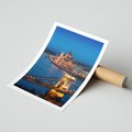 Plakat bez ramy 30x40 - Mostowe miasto nocą - miasto, most