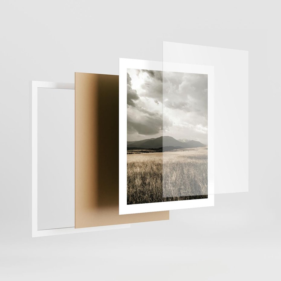 Plakat w ramie 40x50 - Nostalgiczny Krajobraz - pole, krajobraz - rama biała