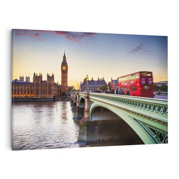 Obraz na płótnie 100x70 - London Calling: Autobus i Big Ben - Londyn, autobus