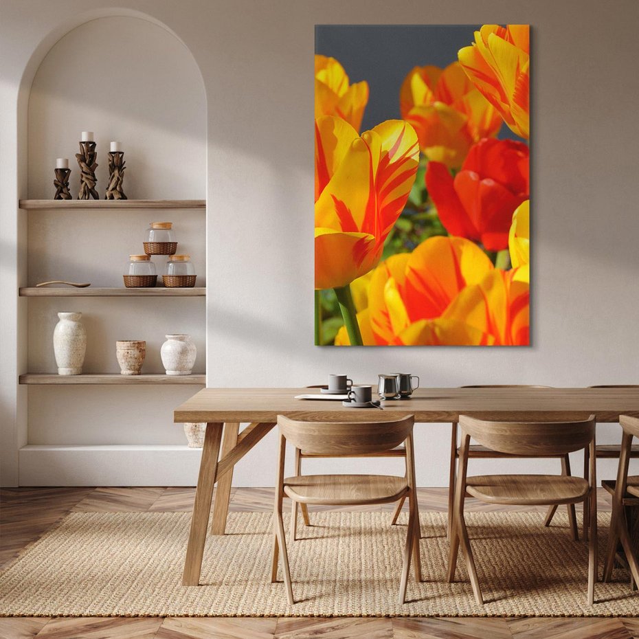 Obraz na płótnie 80x120 - Kwiatowa Harmonia - kwiaty, kwiat