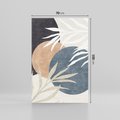 Obraz na płótnie 70x100 - Symfonia skradzionych chwil - cienie liści palmy, beżowe tłó